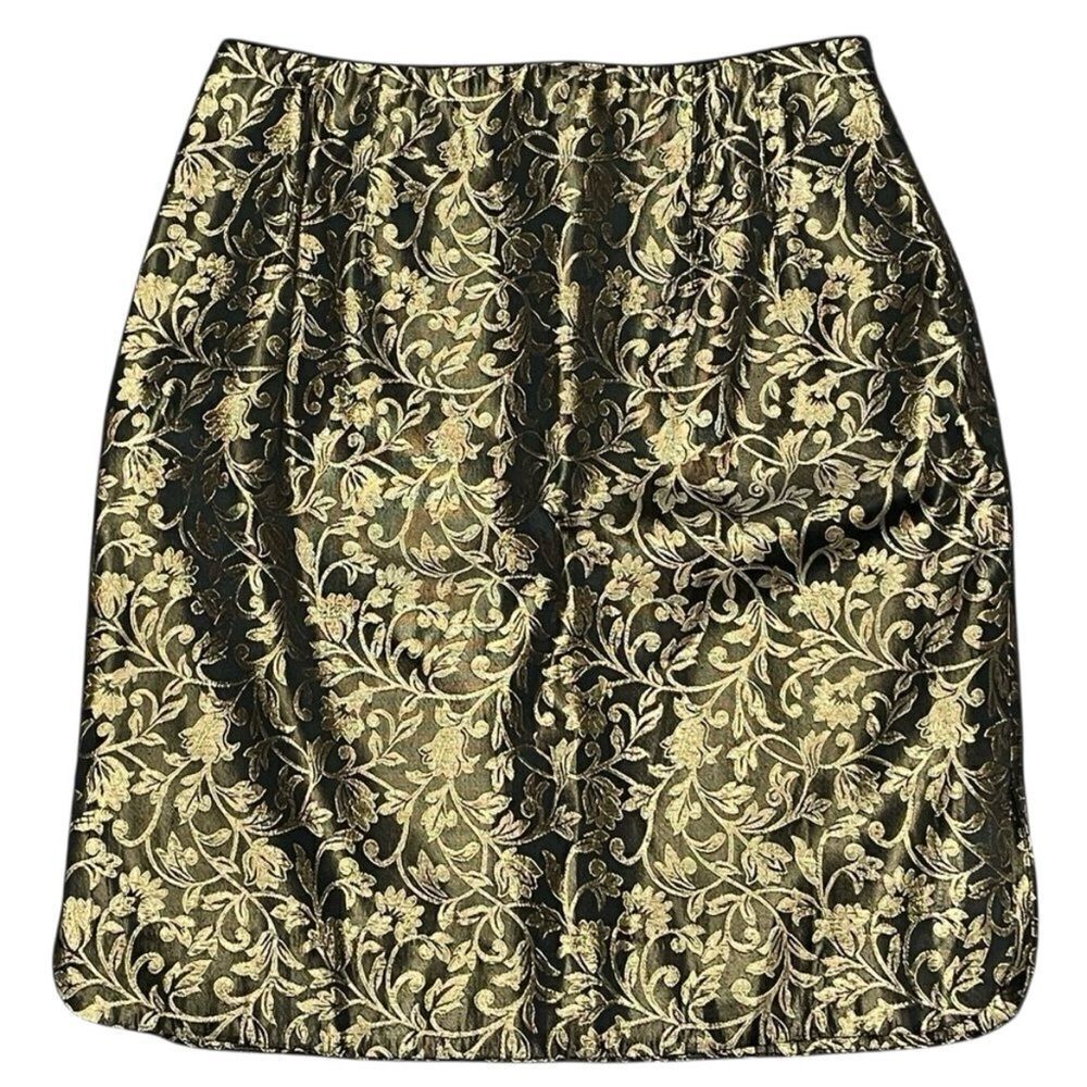 Vintage Gantos Brocade Black and Gold Skirt Size 10